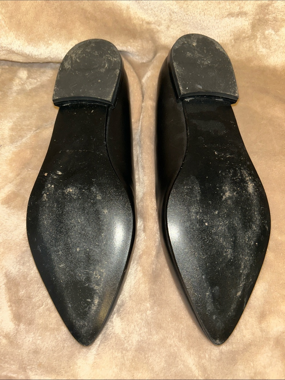 Everlane The Modern Pointed Classic Black Leather Flats 7.5 Business Smart - Picture 10 of 12